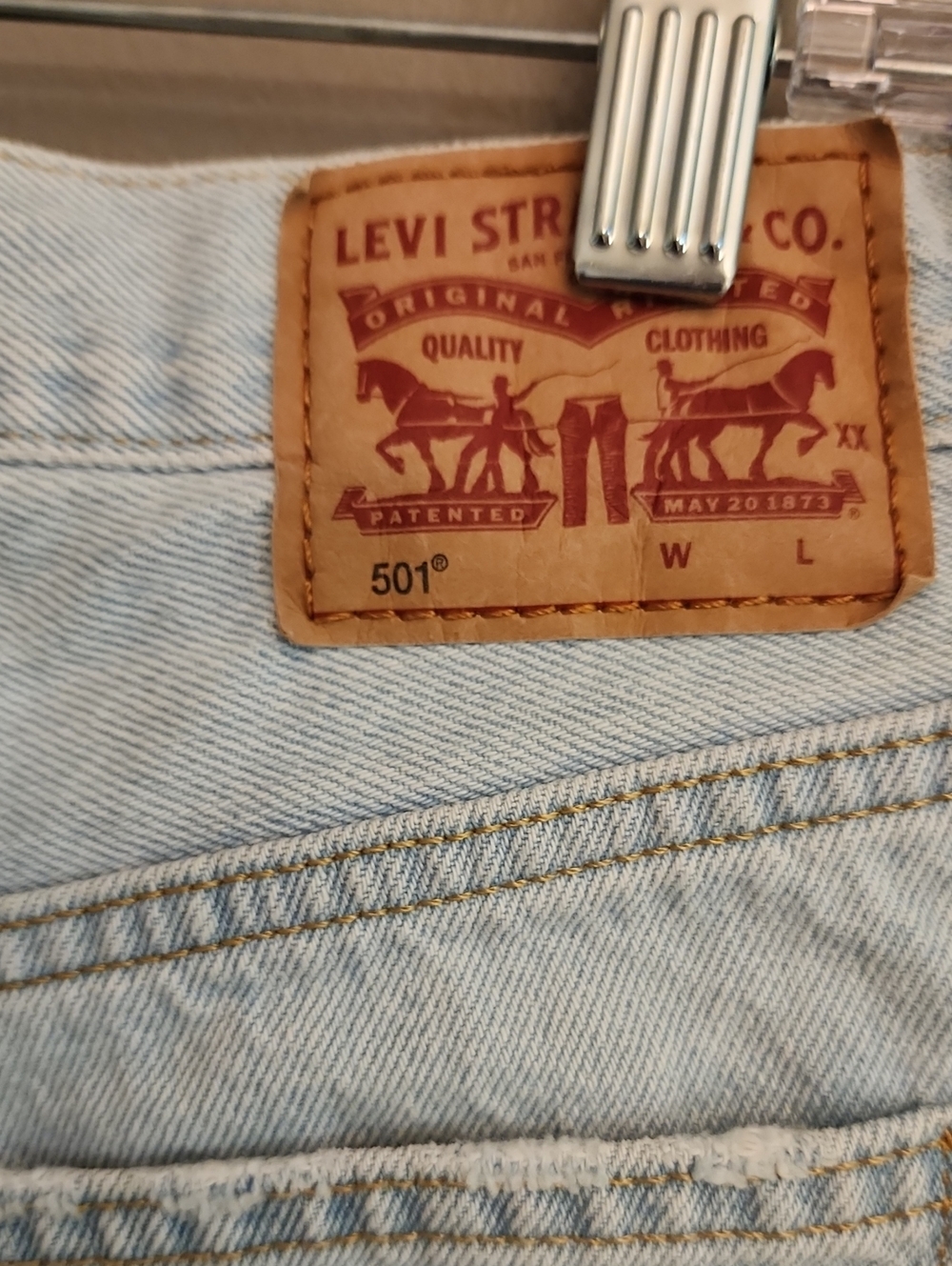 Levi's 501 Light Blue Denim Cutoff Shorts - Picture 6 of 17